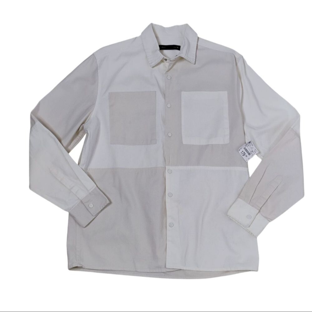 Vintage Request Shacket Snap Button Colorblock Bi… - image 15